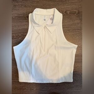 NWT Old Navy Powersoft Polo Tank in White Lillies- Size Small